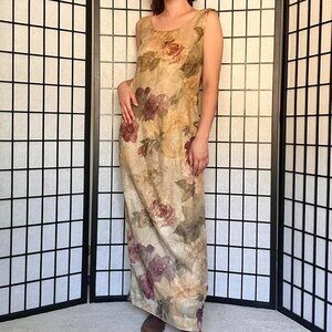 Sleeveless vintage floral pattern dress